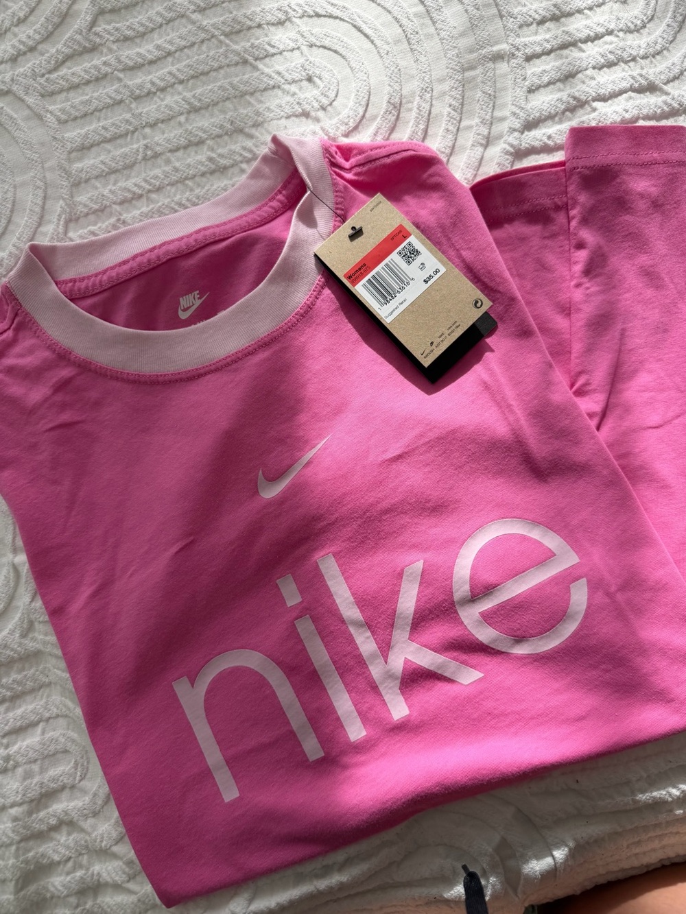 Nike Pink Graphic Logo Crewneck Sweatshirt